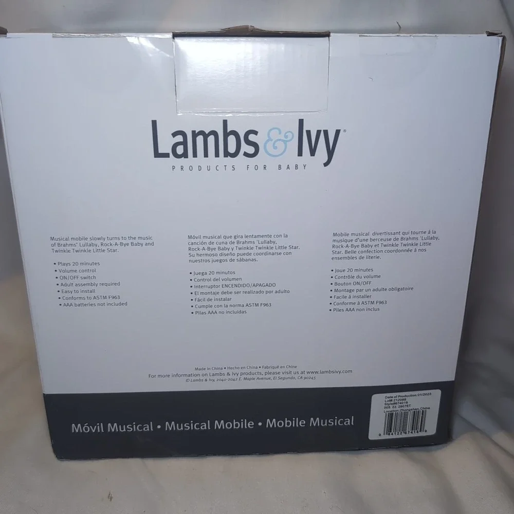 Lambs & Ivy Oceania Blue/Gray Whale/Fish Nautical/Ocean Musical Baby Crib Mobile